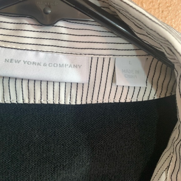New York & Company Black and White Blouse Cardigan - L - Picture 6 of 7